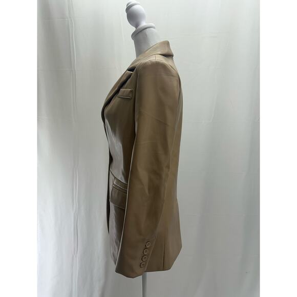 Dolan Tan Faux leather Jacket Blazer XXS NWTS - Picture 2 of 4